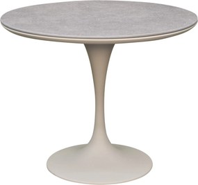 Flair dining tuintafel rond 90 cm latte keramiek