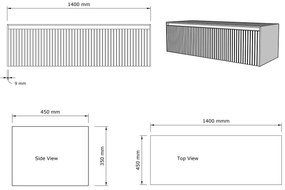 Gliss Design Timotheus badmeubel met ribbelfront 140cm black veneer