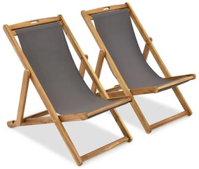 Surat Garden Point set van twee houten ligstoelen