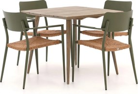 Diningset Bellagio | 4 personen teakhout | Tuinset stapelbaar | 5-delig | Kees Smit Tuinmeubelen