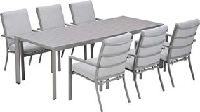 Garden Impressions Senja tuinset 7-delig taupe - Kasper tuintafel 220x93 cm