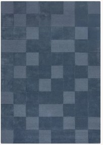 Handgetuft hoog-laag wollen vloerkleed Checkerboard