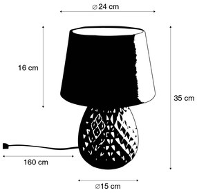 Klassieke tafellamp bruin 35 cm - Betty Klassiek / Antiek E27 rond Binnenverlichting Lamp