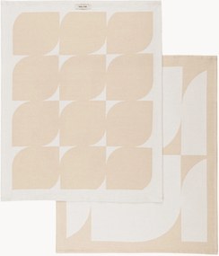 Katoenen theedoeken Abi, 2-delig