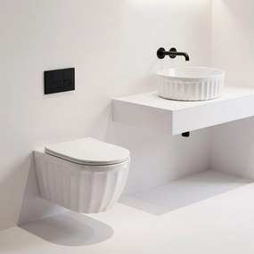 Set: Hangend toilet + Opbouw wastafel Rea Duo White