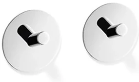 Zack Peco handdoekhaak 4.5x4.5cm rond zelfklevend Hoogglans Gepolijst RVS set van 2 40332