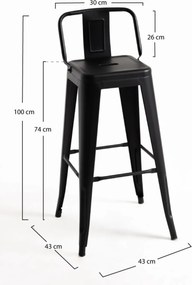 Set 4 Krukken Torix Rugleuning