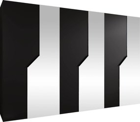 Kledingkast Hartford 599, Zwart, 202x300x52cm, 203.5 kg, Kledingkast deuren: Met scharnieren