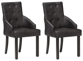 vidaXL Eetkamerstoelen 2 st echt geitenleer zwart