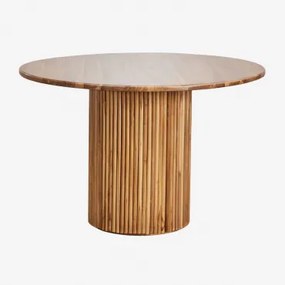 Ronde Teakhouten Eettafel (ø120 Cm) Randall Mate Teakhout - Sklum