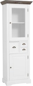 Tower Living Vitrinekast Landelijk Smal Fleur - 66x40x191cm.