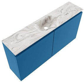 Mondiaz Ture DLux toiletmeubel 100cm jeans met wastafel glace midden met kraangat