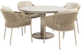 Sarah Florence dining tuinset 120xH75 cm 5 delig latte Taste 4SO