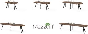 Mazzoni EXPANSO Bruin Eiken / zwarte poten - OVALE UITSCHUIFTAFEL 160-360 cm VOOR 16-18 PERSONEN