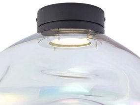 Design plafondlamp zwart met regenboog glas - Gemma