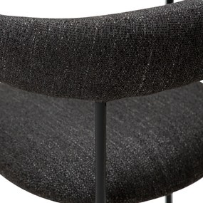 Dan-Form Plenti Eetkamerstoel Met Ronde Rug Zwart Boucle