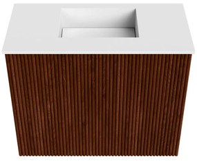 Mondiaz Joya 50cm toiletmeubel ruby met wastafel faye midden zonder kraangat talc