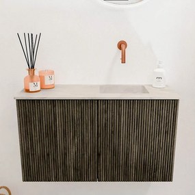Mondiaz Joya DLux 70cm toiletmeubel shadow met wastafel faye rechts zonder kraangat ostra