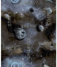 Noordwand Good Vibes Behang Galaxy Planets and Text blauw en zwart