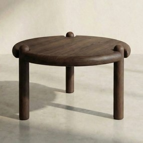 Houten Design Salontafel Rond 65 Cm - 65 X 65cm.