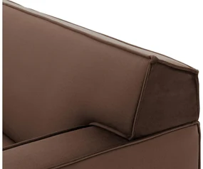 Goossens Basic Hoekbank Edolo bruin, stof, urban industrieel met ligelement links