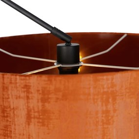 Moderne vloerlamp zwart met kap oranje 50 cm - Editor Modern E27 Binnenverlichting Lamp