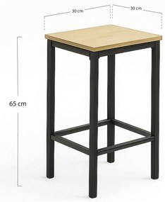 Schuur hoge tafel + 2 barkrukken set