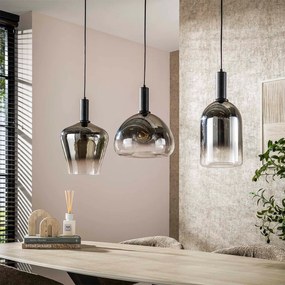 Glazen Hanglamp Zilver Grijs
