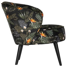 Woood Bo Gebloemde Fauteuil Fluweel