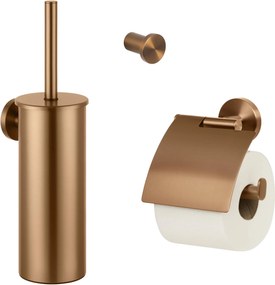 Saqu Nemo 3-delige toiletset geborsteld koper
