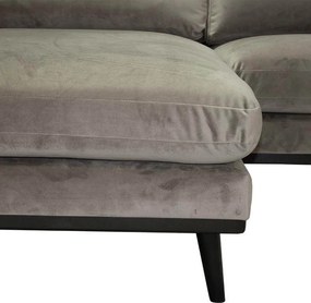 Loungebank Odissi chaise longue links - velours Brunei taupe 04 - 1,60 x 2,58 mtr breed