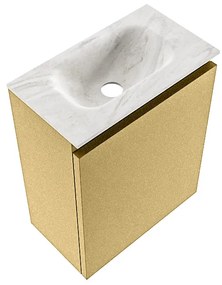 Mondiaz Ture DLux toiletmeubel 40cm oro met wastafel ostra midden zonder kraangat