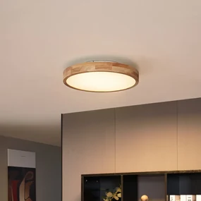 Scandinavische plafondlamp hout 50cm incl. LED dimbaar - PeckerScandinavisch Scandinavisch rond Binnenverlichting Lamp