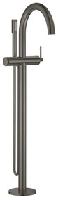 GROHE Atrio afbouwdeel v. vrijstaande badmengkraan met omstel m. Sena stick handdouche en doucheslang 125cm brushed hard graphite OUTLETSTORE 32653AL3