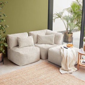 Noa Modulaire Zitzak Zitzak Corduroy - 3-delig - Stone