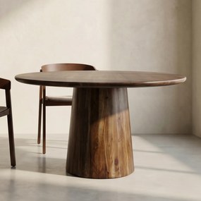Ronde Eettafel Acaciahout - 130 X 130cm.