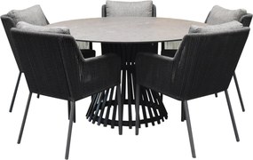Sussex Pasadena dining tuinset 140xH75 cm rond 6 delig aluminium