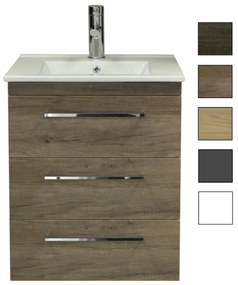 Sanicare Q6 badkamermeubel met 3 laden 60 cm grey-wood