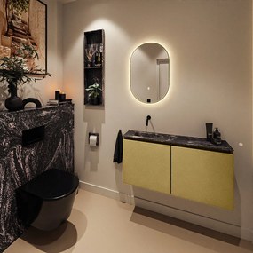 Mondiaz Ture DLux toiletmeubel 100cm oro met wastafel lava links zonder kraangat