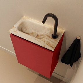 Mondiaz Ture DLux toiletmeubel 40cm fire met wastafel frappe links met kraangat