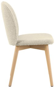 Eetkamerstoel Met Houten Poten Creme Boucle