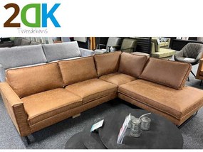 Tweedekans - Hoekbank - Stuart - rechts - Lederlook Missouri cognac 03