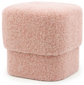 By-Boo Kelso Vierkant Poefje Zachte Stof Roze