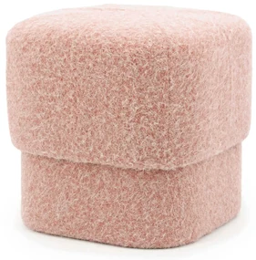 By-Boo Kelso Vierkant Poefje Zachte Stof Roze