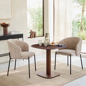 Massief notenhouten loungetafel, ontwerp Emmanuel Gallina, MONCEAU