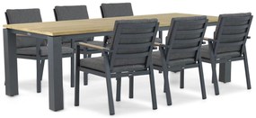 Tuinset 6 personen 240 cm Aluminium/teak Grijs Lifestyle Garden Furniture Marseille/Riviera