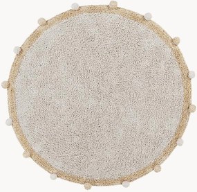 Wasbaar rond katoenen kindervloerkleed Bubbly, handgemaakt