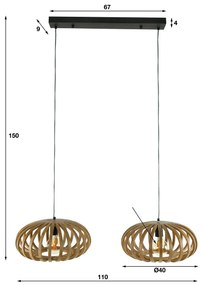 Mangohouten Hanglamp Spijlen