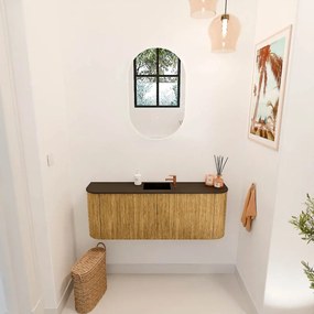 Mondiaz Joya 115cm toiletmeubel ronding links/rechts oak met wastafel faye midden 1 kraangat urban