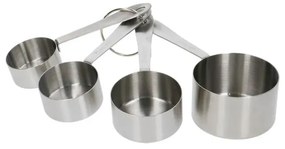 Maatpannetjes  in cups, rvs, 4 stuks